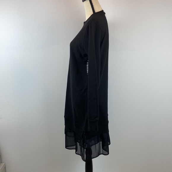 CLU Pleated organza-trimmed black stretch-jersey mini dress in size XS - Picture 9 of 15